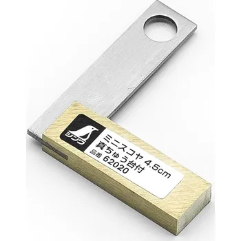 Úhloměr Nerezový mini úhelník SHINWA s robustní mosaznou základnou - 45 mm