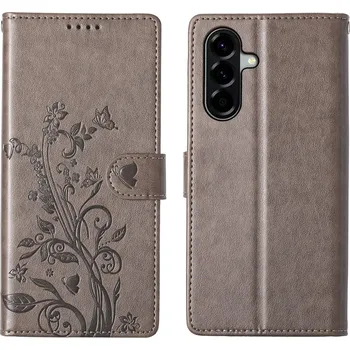 Pouzdro na mobilní telefon Flowery knížkové pouzdro na Samsung Galaxy A37 5G - šedé