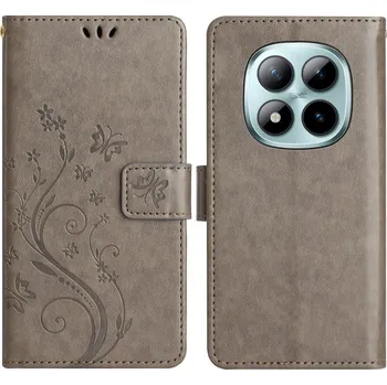 Pouzdro na mobilní telefon Flowers knížkové pouzdro na Xiaomi Redmi Note 15 Pro+ 5G/Xiaomi Poco M8 Pro 5G - šedé