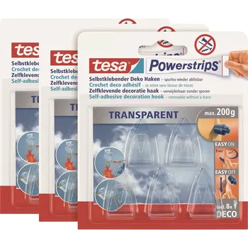 Izolační páska tesa POWERSTRIPS® Lepicí háček Small transparentní Množství: 15 ks
