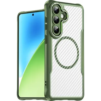 Pouzdro na mobilní telefon Texture odolný kryt s podporou MagSafe na Samsung Galaxy S26+ - zelený