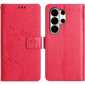 Pouzdro na mobilní telefon Flowers knížkové pouzdro na Samsung Galaxy S26 Ultra - červené
