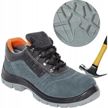 Pracovní obuv Pánské pracovní boty Polobotky Kožené ochranné Lehké s OCELOVOU ŠPIČKOU BOZP S1 velikost 42