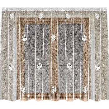 Prostěradlo Záclona hotová záclona rovný žakár, BÍLÁ