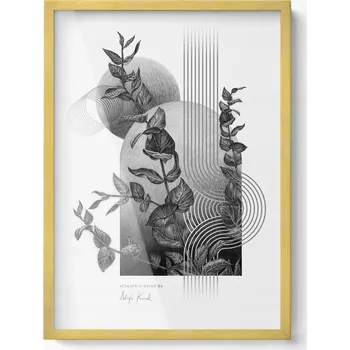 Obraz Zlatý Rámeček na Fotky, Vertikální nebo Horizontální Montáž na Zeď, do Kanceláře