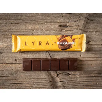 Čokoládová tyčinka Čokoládovna Lyra TYČINKA KARAMEL - hořká čokoláda s karamelem