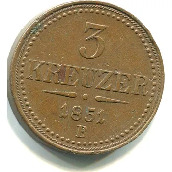 Sběratelství František Josef I. 3 Kreuzer 1851/A.