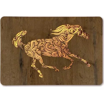 Obraz Li-Go "Kůň ve cvalu" světelný obraz 230V 62x42cm provedení povrchu: dub světlý