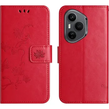 Pouzdro na mobilní telefon Flower knížkové pouzdro na Honor 400 Pro - červené