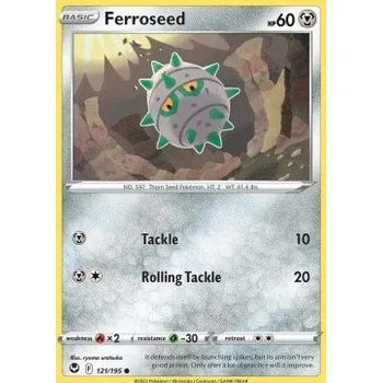 Karetní hra Pokémon SIT 121/195 Ferroseed - Silver Tempest Stav: Near Mint, Verze: REVERSE HOLO