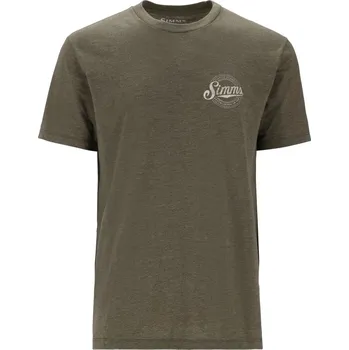 Rybářské oblečení Simms Tričko Circle Lockup T-Shirt Military Heather Velikost: M