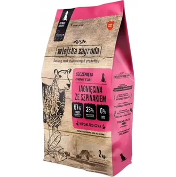 Krmivo pro psa Wiejska Zagroda suché krmivo pro štěňata, jehněčí se špenátem, 2 kg