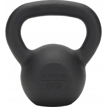 Litinový Kettlebell XTREXO 6 kg černý s ergonomickou rukojetí
