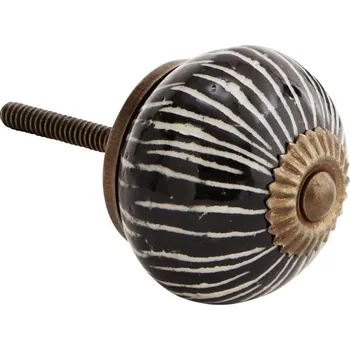 MADAM STOLTZ Kameninová úchytka Groove Black