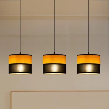 Lustr na lanku ALBA 3xE27/15W/230V černá/hnědá