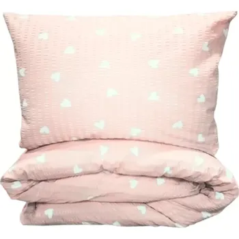 Povlečení Stanex povlečení Srdíčka růžová krep 140x200, 70x90 cm