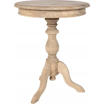 Konferenční stolek Stolek CLP kulatý 50 x 50 x 64 cm, světle hnědý (dekor dřeva)