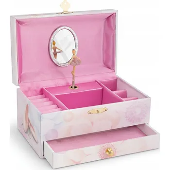 Šperkovnice ŠPERKOVNICE S BALETKOU HRACÍ SKŘÍŇKA RŮŽOVÁ, KRABIČKA NA ŠPERKY A POKLADY