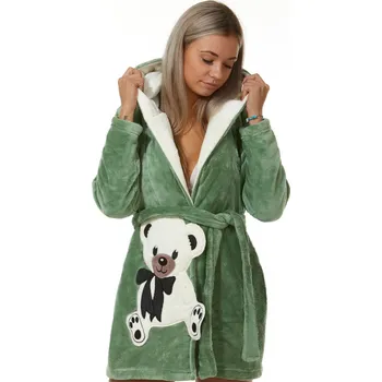 Dámský župan Dámský župan huňatý komfort 1Z1056 zelená 170-176-15-16-let