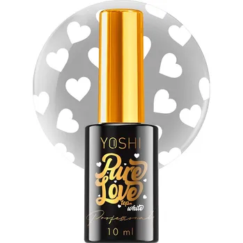 Lak na nehty YOSHI Srdíčkový top na nehty: Pure Love Top - White (10 ml)