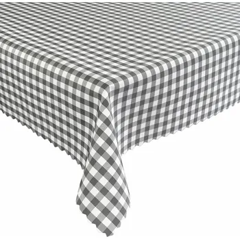 ubrus Obrus Plamoodpudivý na Stůl Greta Kostkovaný Šedý 160x220 cm
