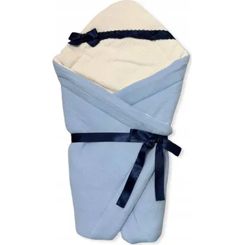 Zavinovačka Mušelínový ZAVINOVAČKA ZAVINOVAČKA 75x75 cm na suchý zip s MODROU STUHOU