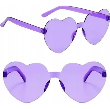 Sluneční brýle BRÝLE VE TVARU SRDCE NA SVATBA SVATEBNÍ HOSTINA PRŮHLEDNÉ PRO DĚTI NA PÁRTY FIALOVÉ