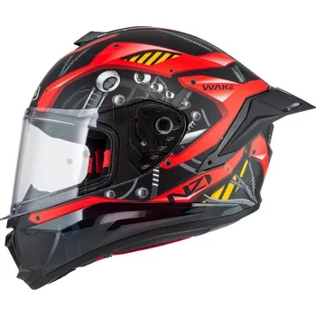 Helma na motorku Integrální motocyklová přilba NZI WAKE Booster Cyber černá-červená Velikost: M