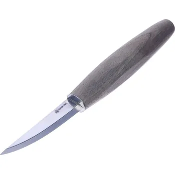 Pracovní nůž Řezbářský nůž s rukojetí z vlašského ořechu v koženém pouzdře BEAVERCRAFT - 80 mm