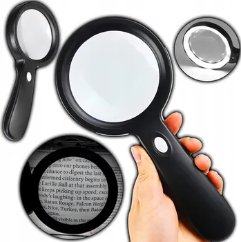 Lupa s 10x zvětšením a LED podsvícením, černá