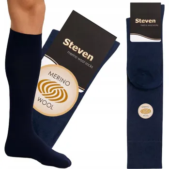 Pánské ponožky Pánské PODKOLENKY dlouhé ponožky do obleku z MERINO vlny *41-43