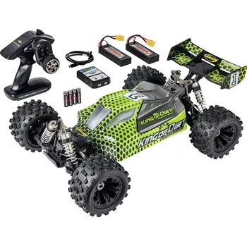 RC model auta Carson Modellsport King of Dirt 2.0 zelená, černá 1:8 RC model auta elektrický Buggy 100procent RtR 2,4 GHz vč. akumulátorů, nabíječky a baterie ovladače