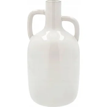 Váza KERAMICKÁ VÁZA BÍLÁ VYSOKÁ LÁHEV DEKORATIVNÍ NA JEDNU KVĚTINU 30 cm