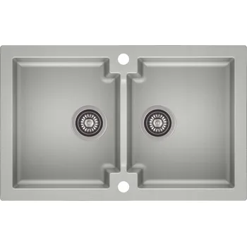 Granitový dřez Dvoukomorový granitový dřez Moderno Annie 160, šedý