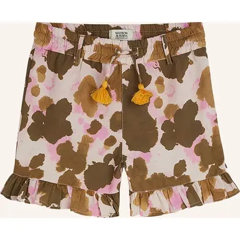 Scotch & Soda Dívčí Šortky S Volánky A Řasením, hnědá /...