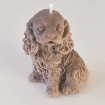 Svíčka Evička Candles Svíčka štěňátko 40 g – ručně vyráběná Barva: Hnědá