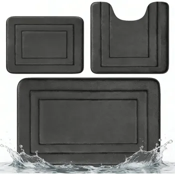 Koupelnová předložka Koupelnové předložky sada 3 kusy | Kompletní sada koberečků do koupelny