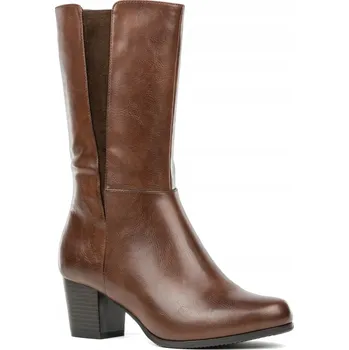 Dámská obuv Wojtyłko dámské kozačky ke kolenům na blokovém podpatku, velikost 41