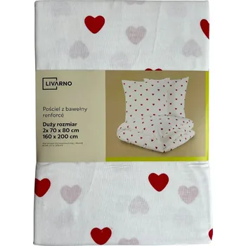 Povlečení Valentýnské bavlněné povlečení na Valentýna 160x200 srdce ČERVENÉ srdíčka