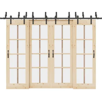 Nábytkové kování Sada příslušenství pro posuvné dveře 305 cm ocelová černá - 8721102857409