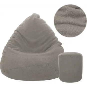 Sedací pytel JAKS Sedací pytel s podnožkou šedý Teddy