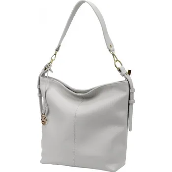 Kabelka Kožená kabelka Gregorio 1714 DOLLARO - světle šedá