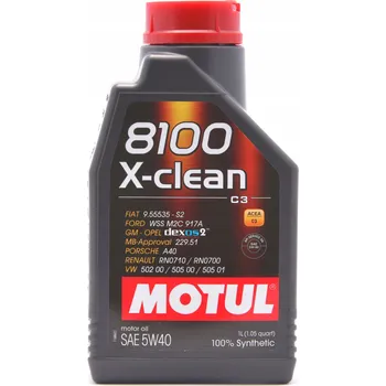 Motorový olej 1L Motorový OLEJ MOTUL 5W40 X-CLEAN Acea C3 Dexos 2 VW 505.00/505.01