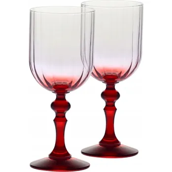 Sklenice Stínované skleničky KROSNO na víno BUBBLE s červenou nožkou 300 ml