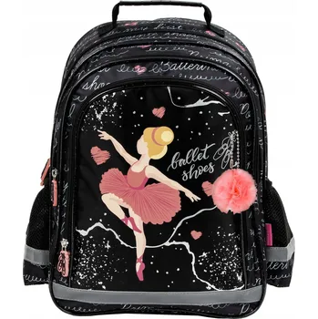 Školní batoh Školní batoh Derform vícekomorový 18 l černý růžovo-šedo-stříbrný