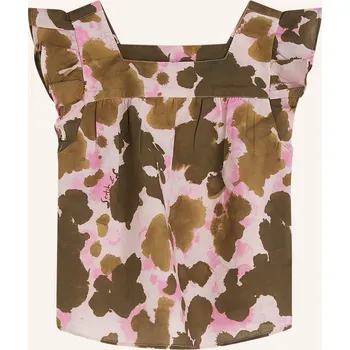 Scotch & Soda Dívčí Top S Volánky A Lemováním, hnědá /...