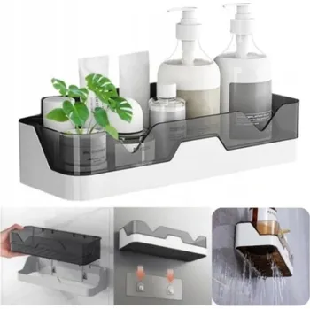 Drátěná police POLIČKA DO SPRCHY BEZ VRTÁNÍ ZÁVĚSNÁ POLIČKA DO KOUPELNY