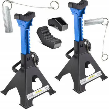 Hever Podpěry pod auto 3t s dvojitou pojistkou a gumou – sada 2 ks VORFAL