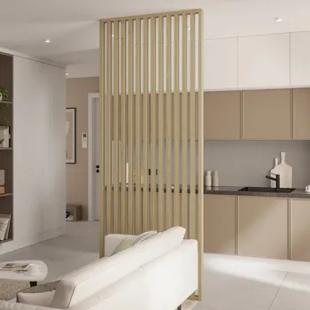 Paraván Lamelová dělící stěna, kompletní sada, výška a šířka dle výběru, Evropský dub 275 cm