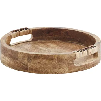 MADAM STOLTZ Dřevěný servírovací podnos Mango Ø 25 cm